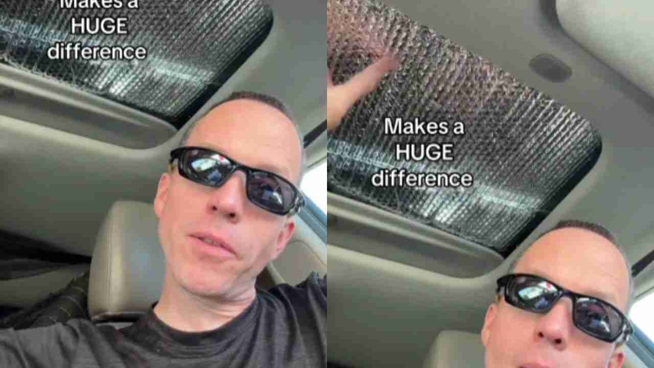 Video virale mostra un trucco con carta stagnola sul tetto apribile per combattere il caldo in auto