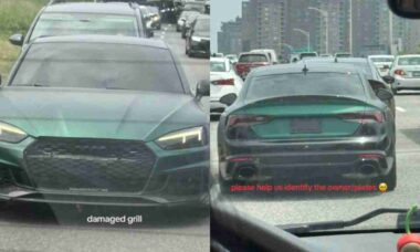 Mulher viraliza no TikTok ao expor motorista de Audi sem placa que fugiu após acidente nos EUA (TikTok @chenkaitlyn)