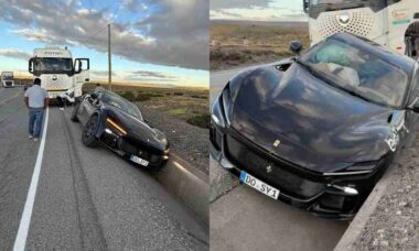 Ferrari Purosangue de US$ 1 milhão sofre acidente no Peru em rodovia Pan-Americana