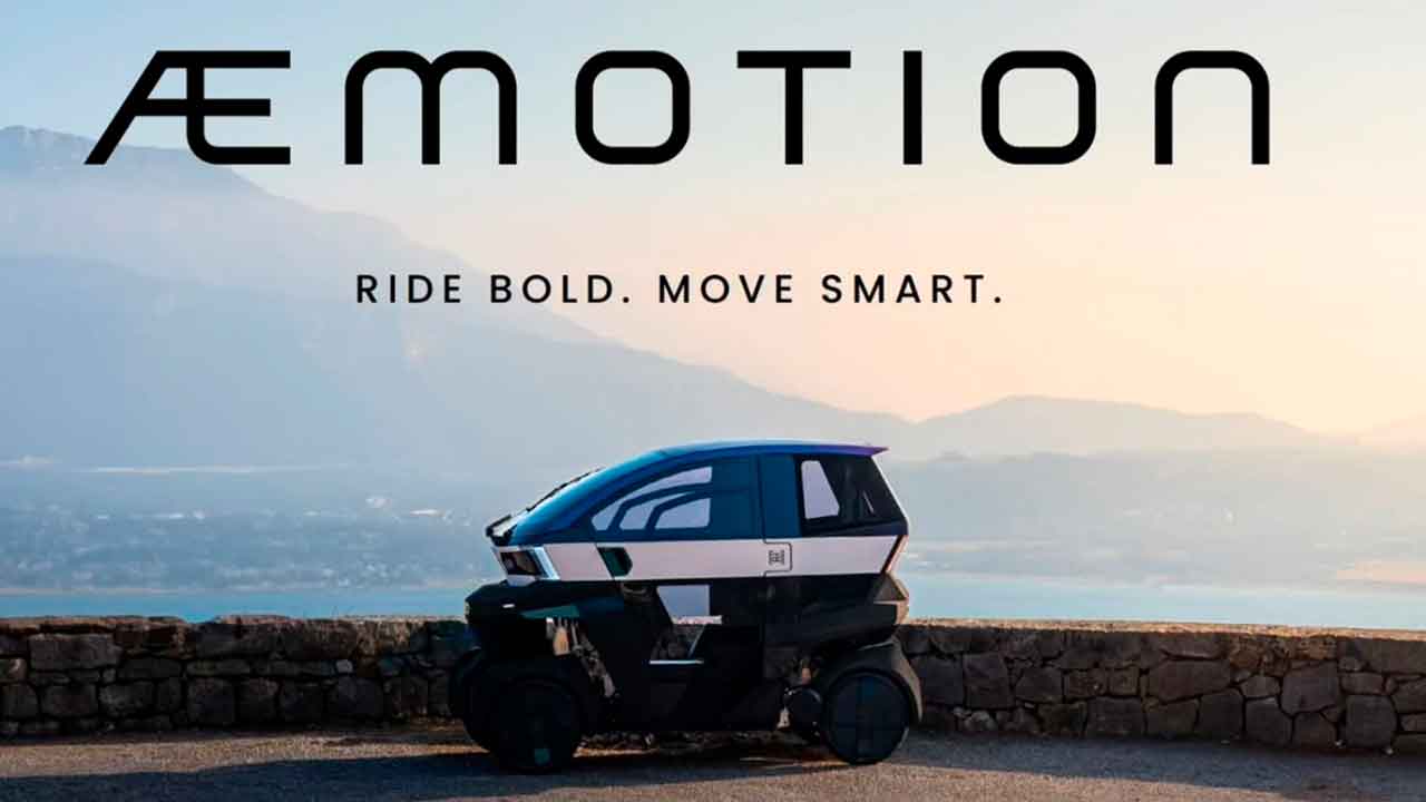 Microcarro elétrico francês combina agilidade de moto com segurança de carro (Instagram @aemotion.official)