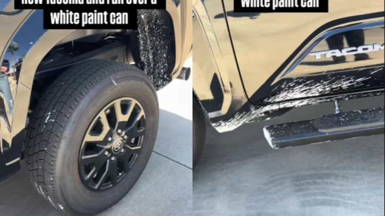 Test drive termina con Toyota Tacoma coperta di vernice bianca e video diventa virale su TikTok