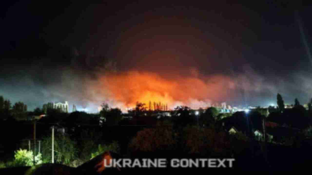 Drone attack sets fuel train on fire and halts railway station in Russia