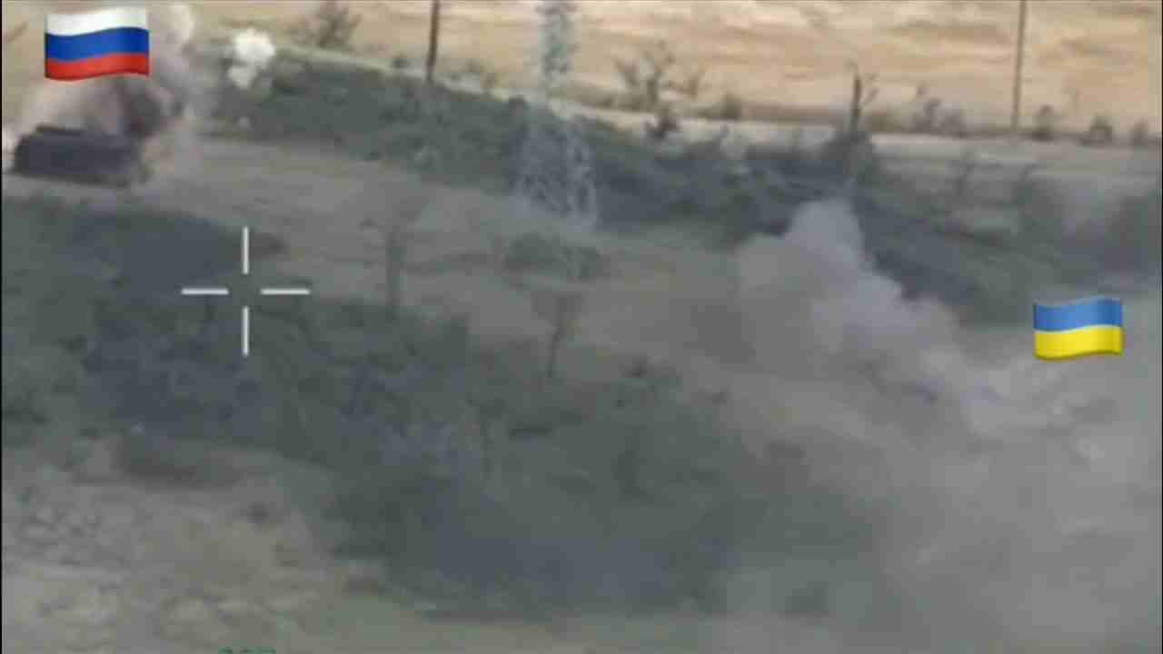 Des chars ukrainiens détruisent un char russe avec l’aide de drones lors d’une bataille près de Siversk