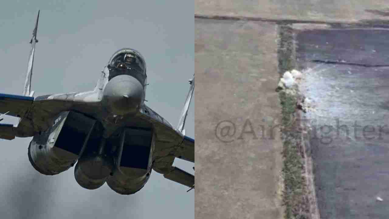 MiG-29 ucraniano destruye centro ruso de drones con bombas guiadas GBU-39