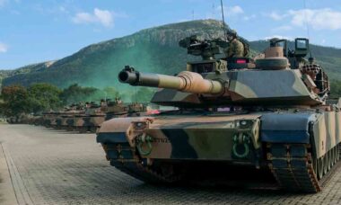 Tanque de batalha australiano M1A1 Abrams. X @DefenceAust