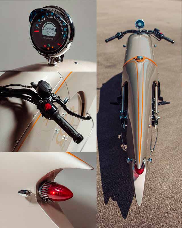 Německý řemeslník proměnil Royal Enfield Shotgun 650 v art deco sochu na kolech. Instagram @kingstoncustom