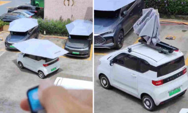 Vídeo de carro com toldo automático viraliza em meio a onda de calor