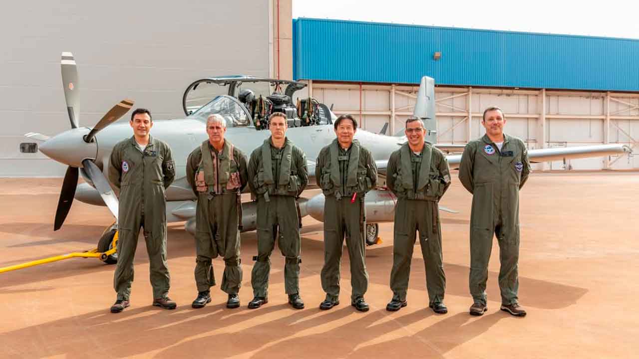 A-29N Super Tucano i flyvning. Foto: Embraer