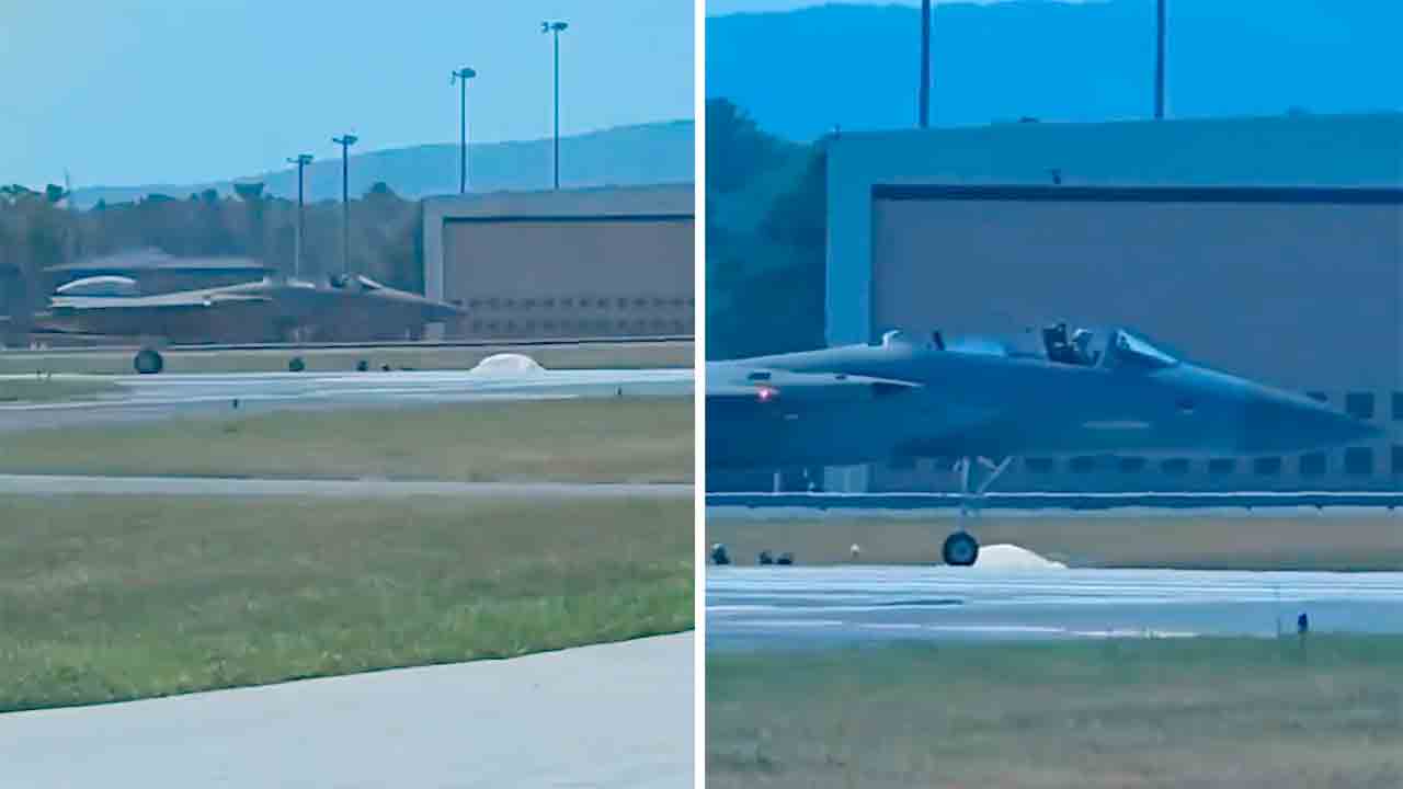 Video: F-15-jagerflys andrepilot utilsigtet udsendt på landingsbanen i USA. X @DaleStarkA10