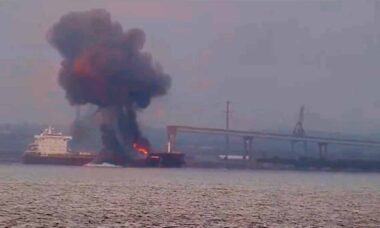 Ledakan kapal batu bara gegerkan Baltimore. Instagram @militaranalyse