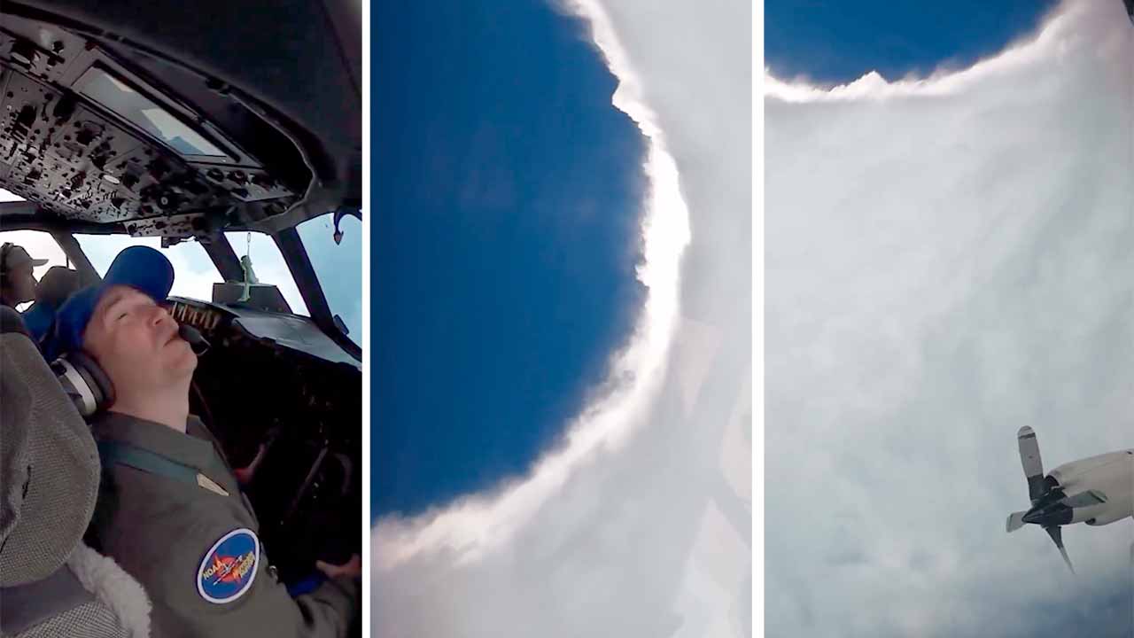 Video: NOAA pilots fly into the eye of Hurricane Erin after extreme intensification. Photo: NOAA Aircraft Ops Center