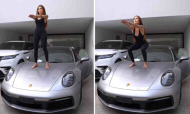 Vídeo: Influencer brasileira choca fãs ao fazer treino em cima de Porsche 911