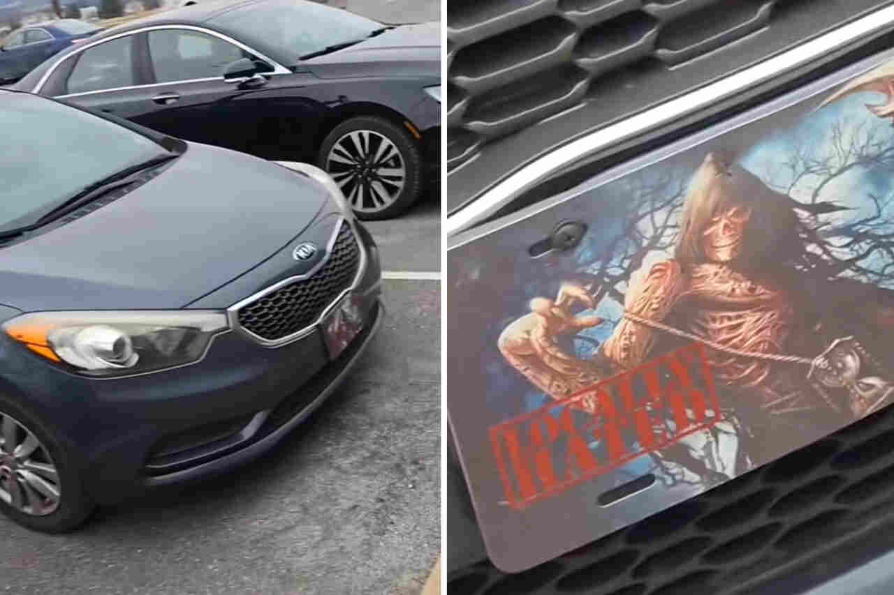 Video: Uomo sorpreso nel trovare la Kia del "Signore delle Tenebre" nel parcheggio di un ristorante