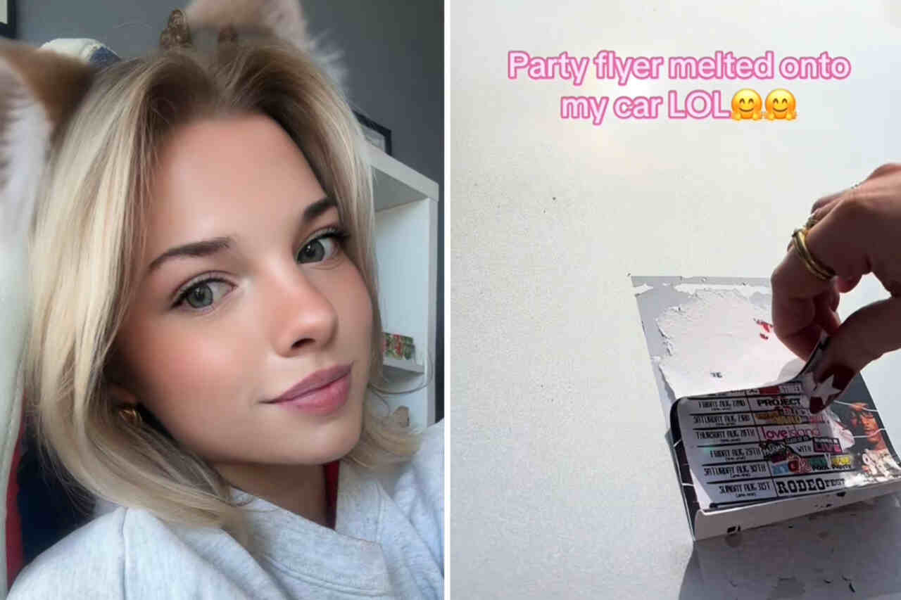 Video: Kvinde deler frustration efter flyer sidder fast på hendes bilhjelm