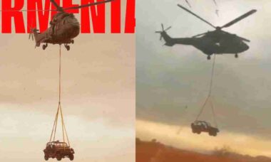 Exército Brasileiro faz manobra com helicópteros transportando viaturas no Rio de Janeiro