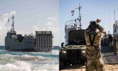 Nova embarcação do Exército dos EUA movimenta lançador NMESIS em teste no Havaí