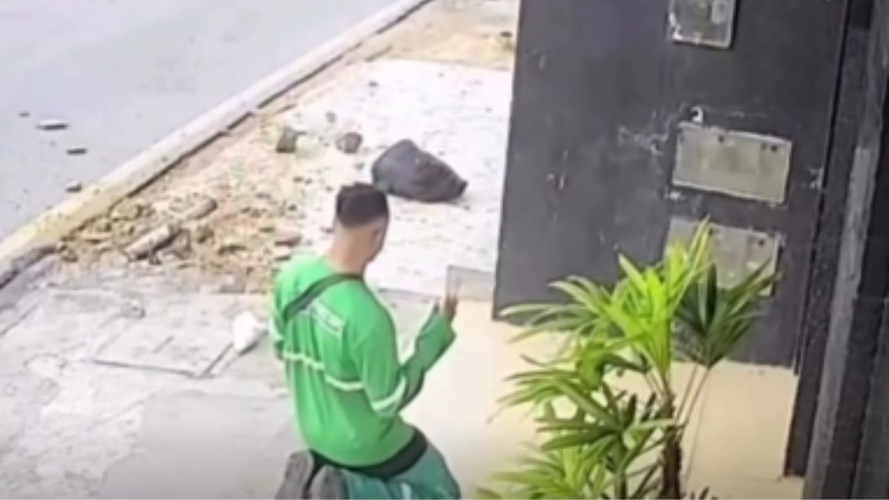 Operatore ecologico scampa per un soffio a un incidente in Brasile in un video drammatico