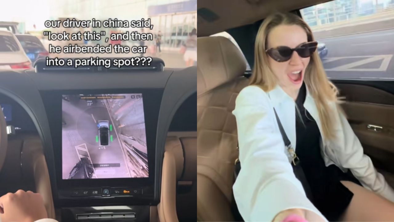 TikToker viraliza ao usar tecnologia de autoestacionamento em baliza em táxi na China