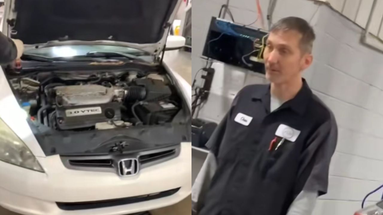Mecânicos ficam em choque depois de o motor “saltar” de dentro do carro em vídeo viral