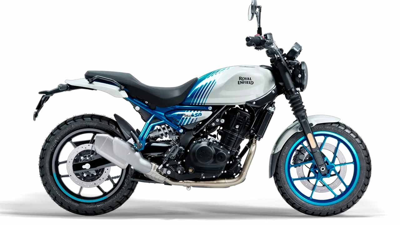 Guerrilla 450 - Brava Blue. Foto: Royal Enfield