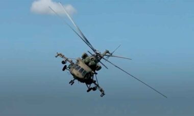 Rússia apresenta Mi-8PSG, helicóptero de resgate blindado e armado. Telegram @mod_russia