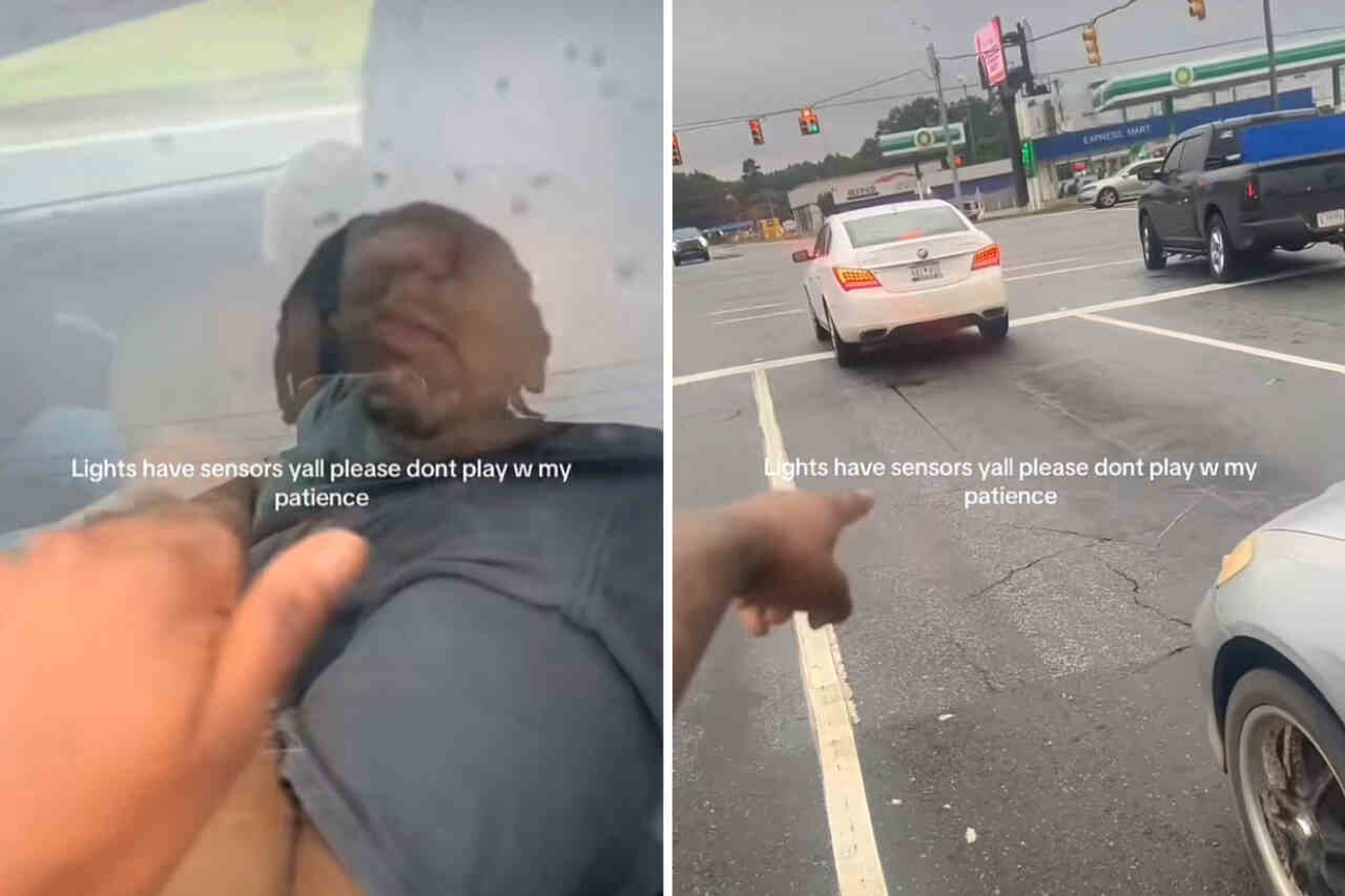 Video: Driver sparks debate after knocking on window to ask man to move closer at red light