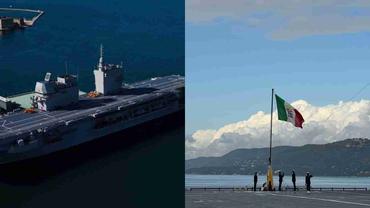 LHD Trieste, maior navio da Marinha Italiana desde a 2ª Guerra, recebe bandeira de combate