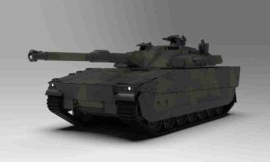 BAE e Rheinmetall revelam CV90 com canhão de 120 mm e poder de fogo de tanque