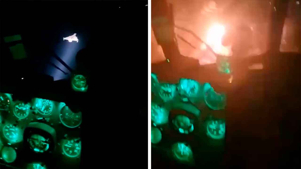 우크라이나 Mi-8 헬리콥터가 이란제 샤헤드 기반의 러시아 게란-2 드론을 격추. Instagram @drone_wars_