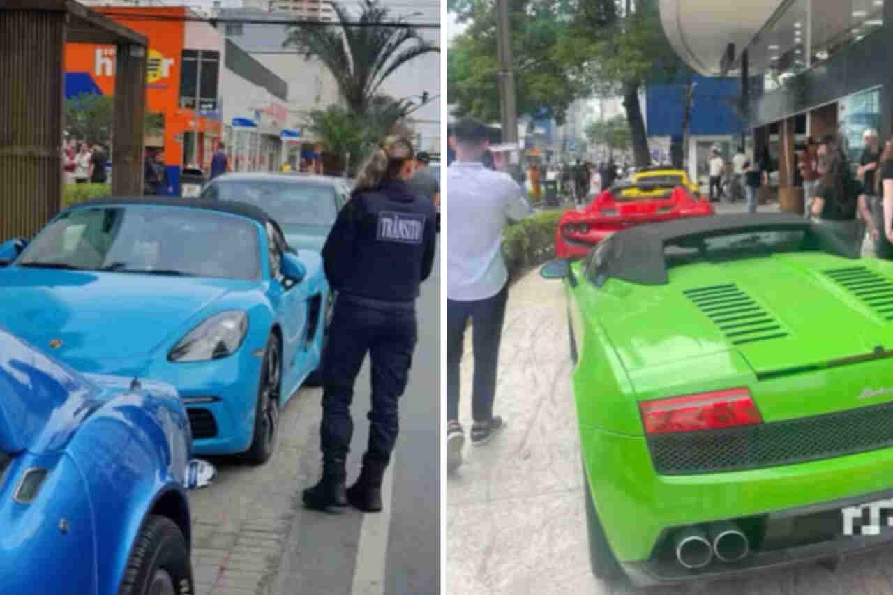 Motoristas de supercarros de luxo são multados após encontro no Brasil