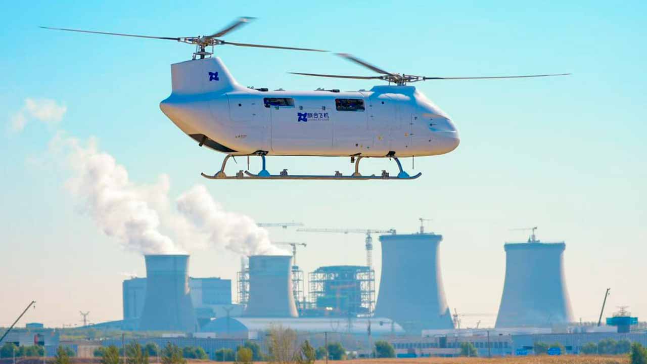 Unbemannter Schwerlasthubschrauber T1400 absolviert seinen Erstflug in China. Foto: Harbin United Aircraft Technology