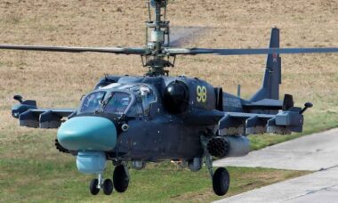 Helicóptero de ataque russo Ka-52 “Hokum”. Foto: Ministério da Defesa da Rússia