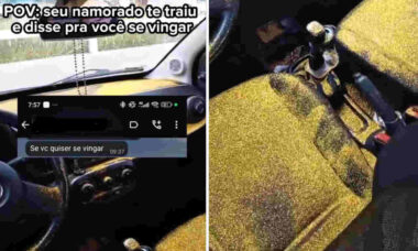 Vídeo: Influencer brasileira se vinga do namorado ao jogar glitter em seu carro depois de descobrir traição