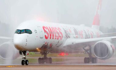 Airbus A350-900 da Swiss com pintura especial Wanderlust. Foto: Swiss International Air Lines