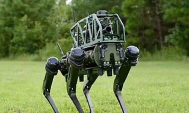 Empresa australiana apresenta cão robótico equipado com lançador de granadas