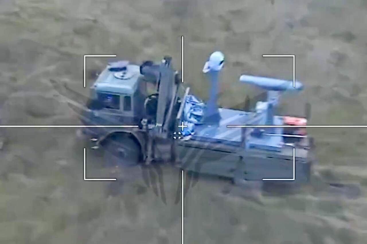 Russian drone strikes unknown Ukrainian air defense system