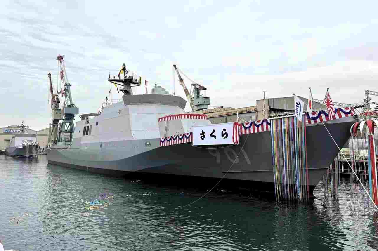 Empresa japonesa lança dois novos navios de patrulha oceânica para a Marinha do Japão