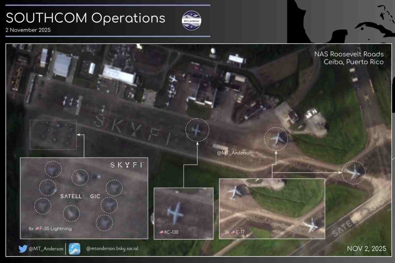 Satellitenbilder zeigen eine deutliche Zunahme amerikanischer Flugzeuge in Puerto Rico