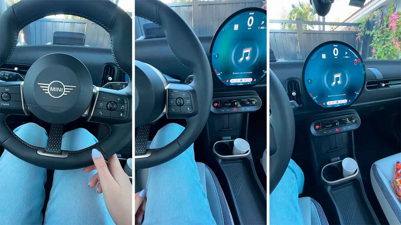 Wanita curhat tentang mobil modern setelah masuk ke Mini Cooper: "Di mana tuas persnelingnya?" (Foto: TikTok @cherubg1rl)