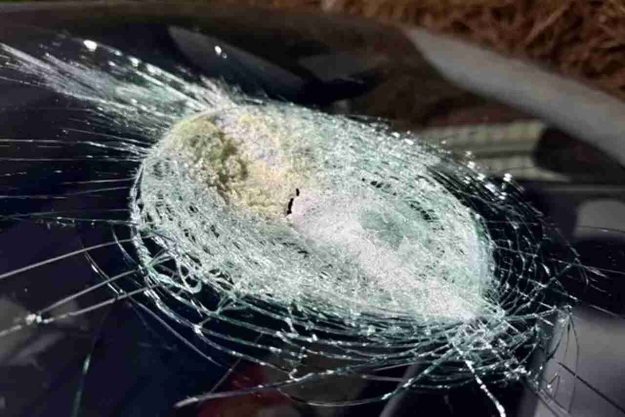 Man escapes unusual accident after meteorite hits the windshield of his newly purchased Tesla