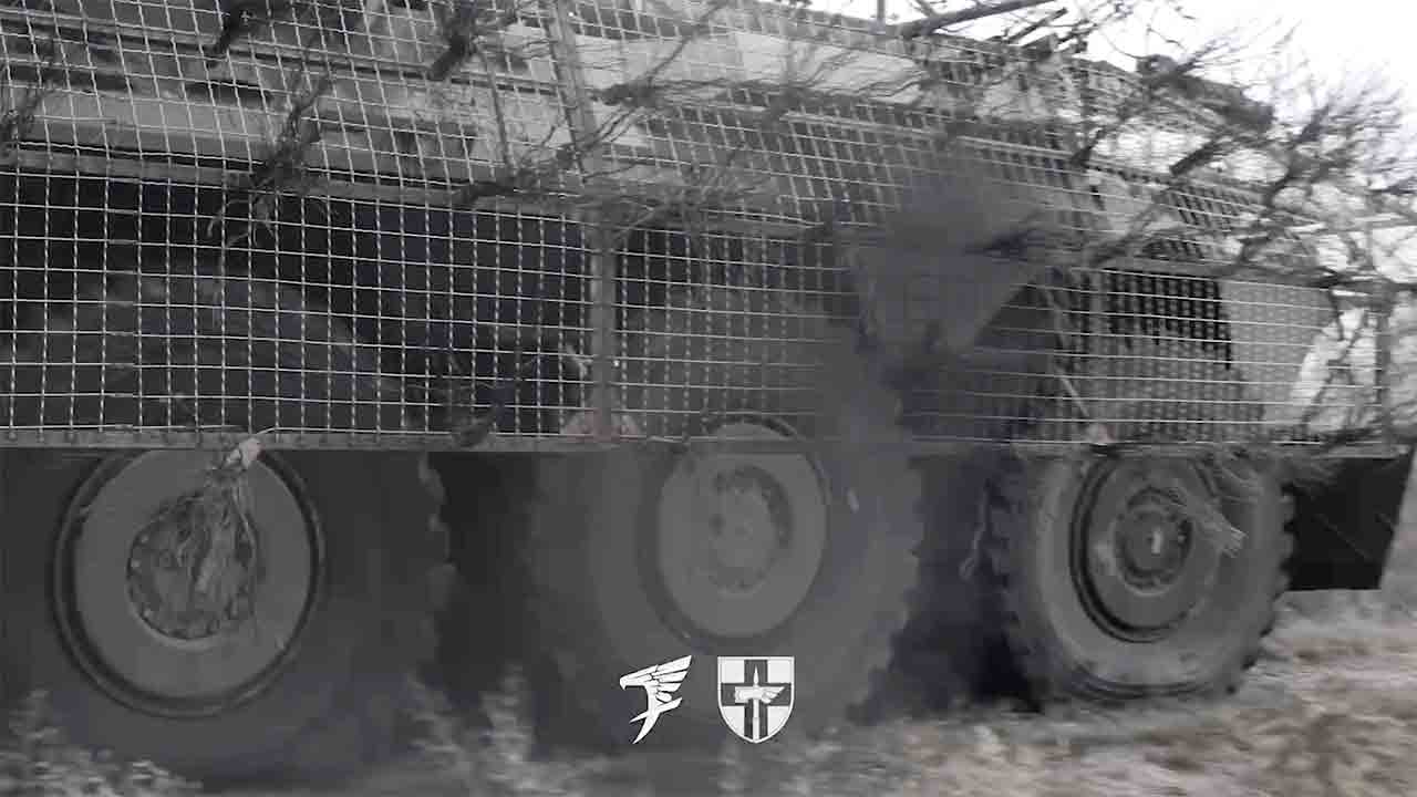 Centauro B1 aangepast door het 78e Luchtlandingsaanvalsregiment van Oekraïne. Foto: Telegram @dshp78
