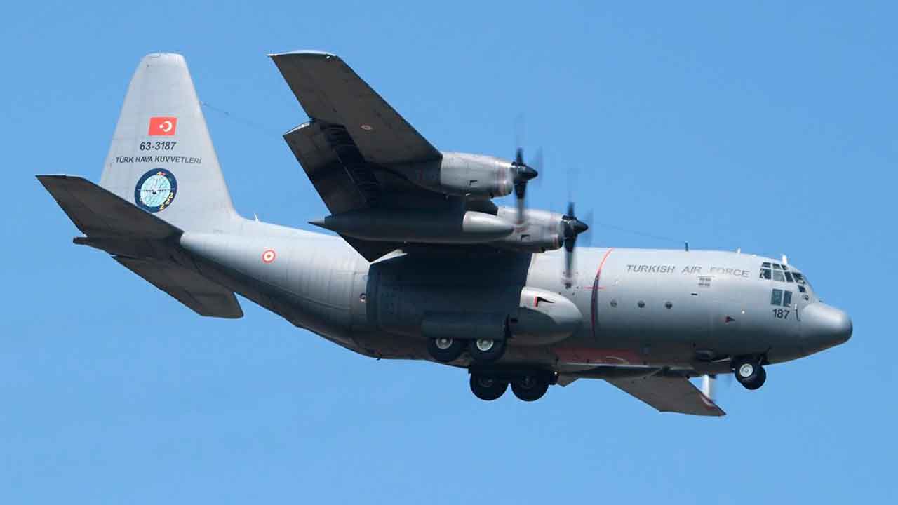 Türk Hava Kuvvetleri’ne ait C-130 askeri nakliye uçağı. Fotoğraf: Türkiye Milli Savunma Bakanlığı