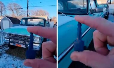 Vídeo: Dono de antiga caminhonete Ford demonstra funcionamento de chave reserva de plástico. Istagram @dentsidedepot