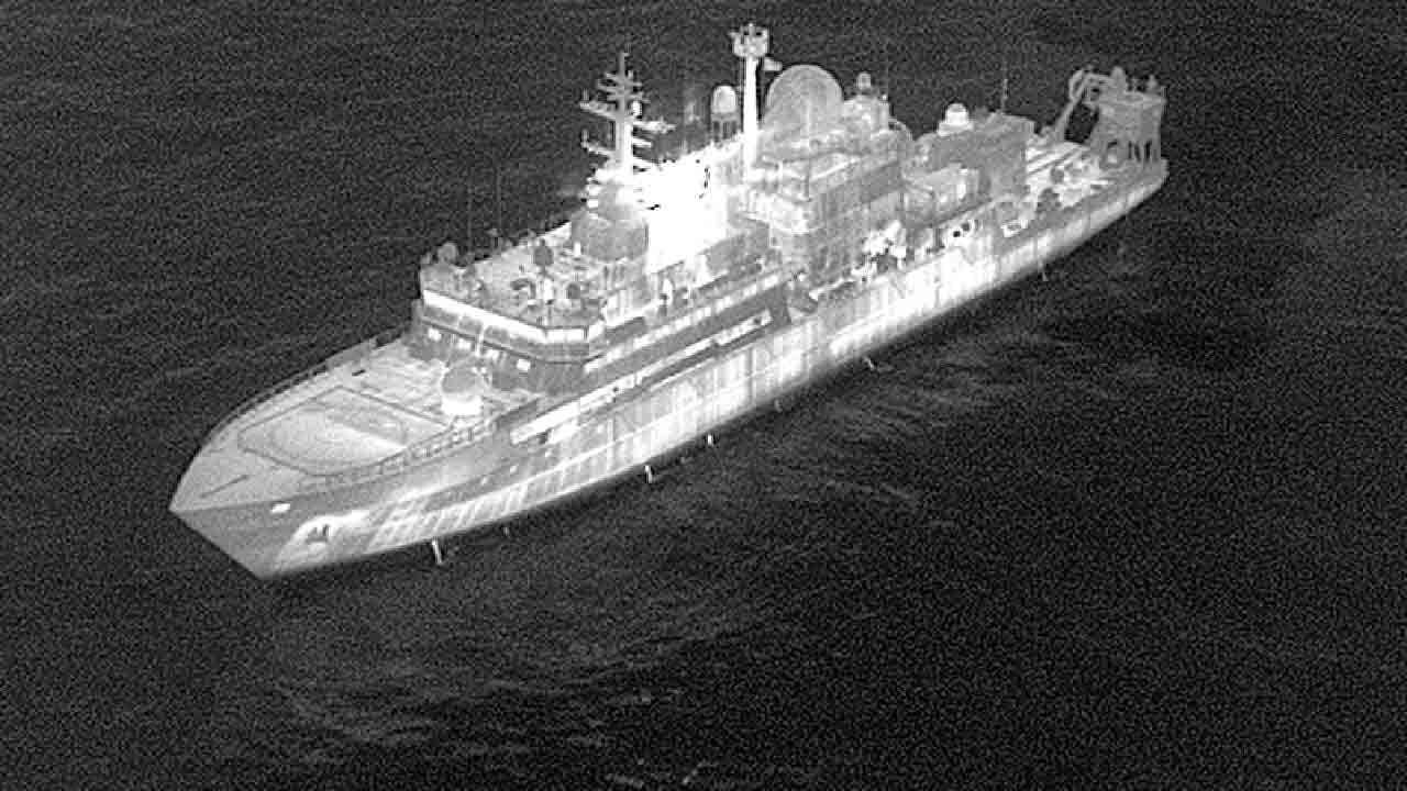 Navio-espião russo Yantar. Foto: Ministério da Defesa do Reino Unido