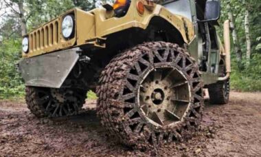 Empresa ucraniana Qirim Tech cria rodas sem ar para uso militar