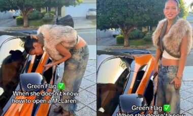 Vídeo viral: Homem chama de “green flag” mulher que não sabe abrir a porta de McLaren