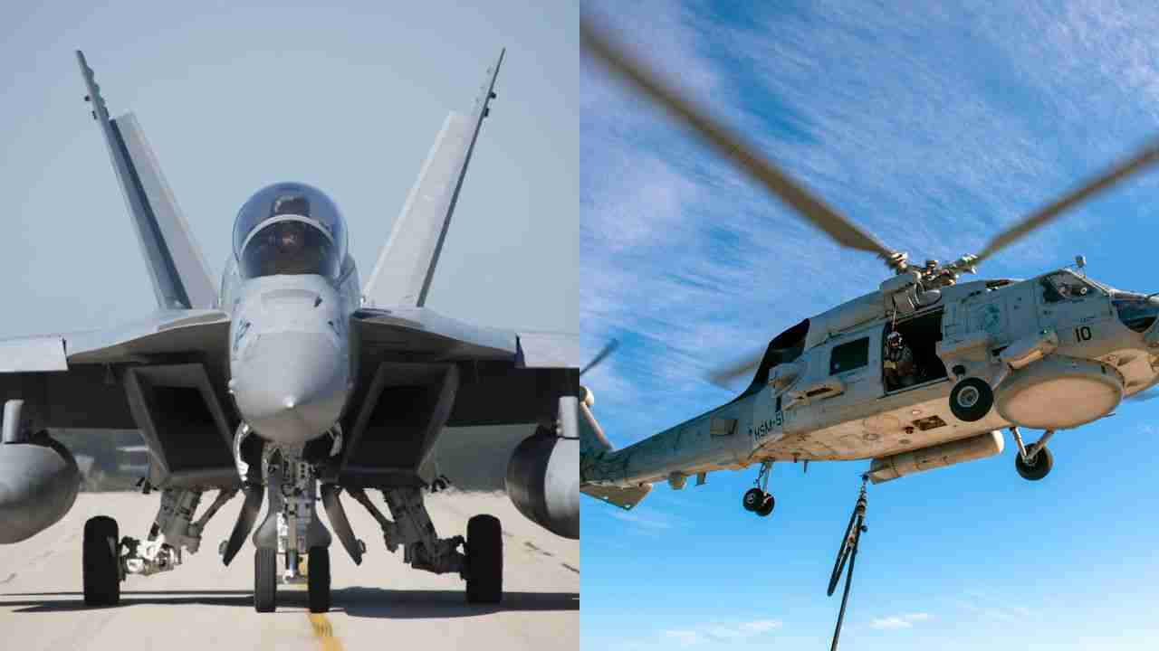 Marinha dos EUA resgata Super Hornet e Seahawk após quedas no Mar do Sul da China