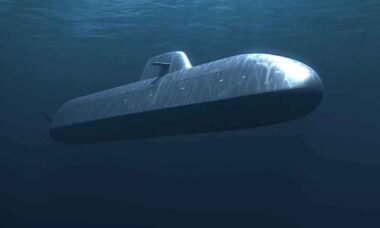 Submarino do tipo 212CD da empresa alemã Thyssenkrupp Marine Systems. Imagen: TKMS