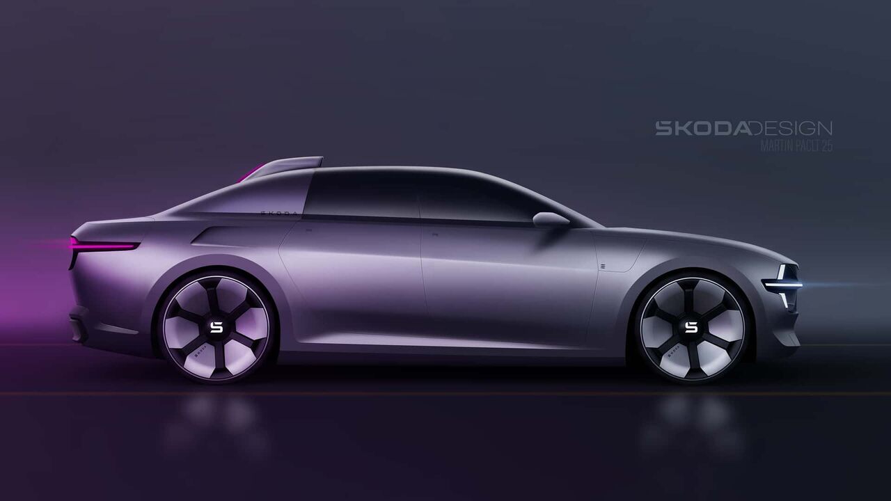 Škoda unveils concept for futuristic electric sedan based on one of its most famous cars