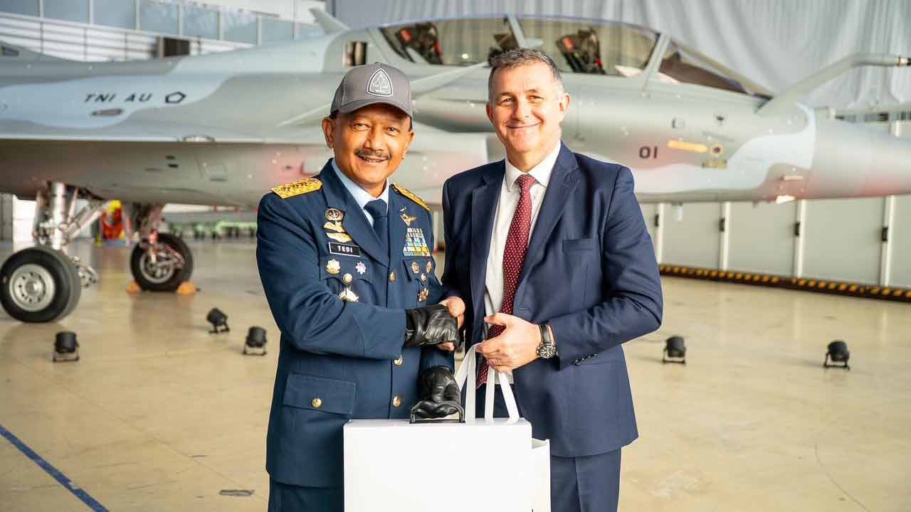 Indonesien modtager sine første tre Rafale-jagere. Foto: Indonesiens luftvåben | TNI-AU